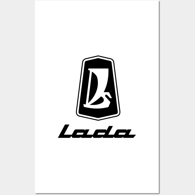 Lada logo 1970s (black) Wall Art by GetThatCar